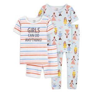 Carter's Child of Mine Princess Snug-Fit T-Shirt Short Pant Pajamas 4 Piece Set